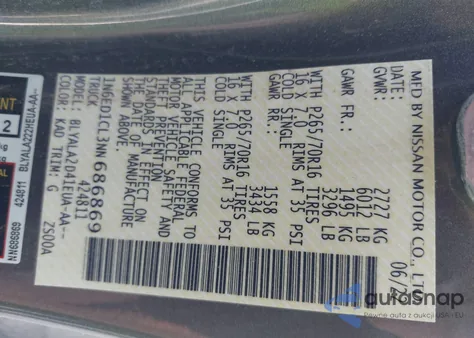 2022 Nissan Frontier King Cab S 4X2 z USA, uszkodzony, nr VIN 1N6ED1CL3NN686869